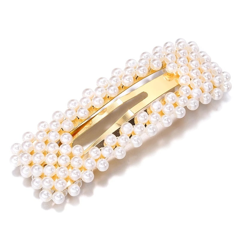 New Fashion Pearl Hair Clip for Women Elegant Korean Design Snap Barrette Stick Hairpin Hair Styling Accessories Hair Pins