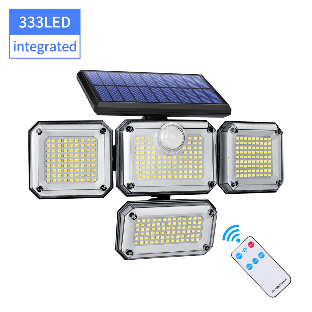 Waterproof Solar Powered Outdoor Light Motion Sensor 2000LM 333 LED Security Street Lamp Sconce Spotlights for Garden Decoration