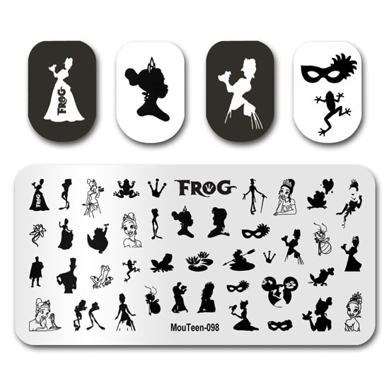 Nail Stamping MouTeen148 Cartoon Big Size Head Disney Nail Plates Stamp King Manicure Set For Nail Art Stamping