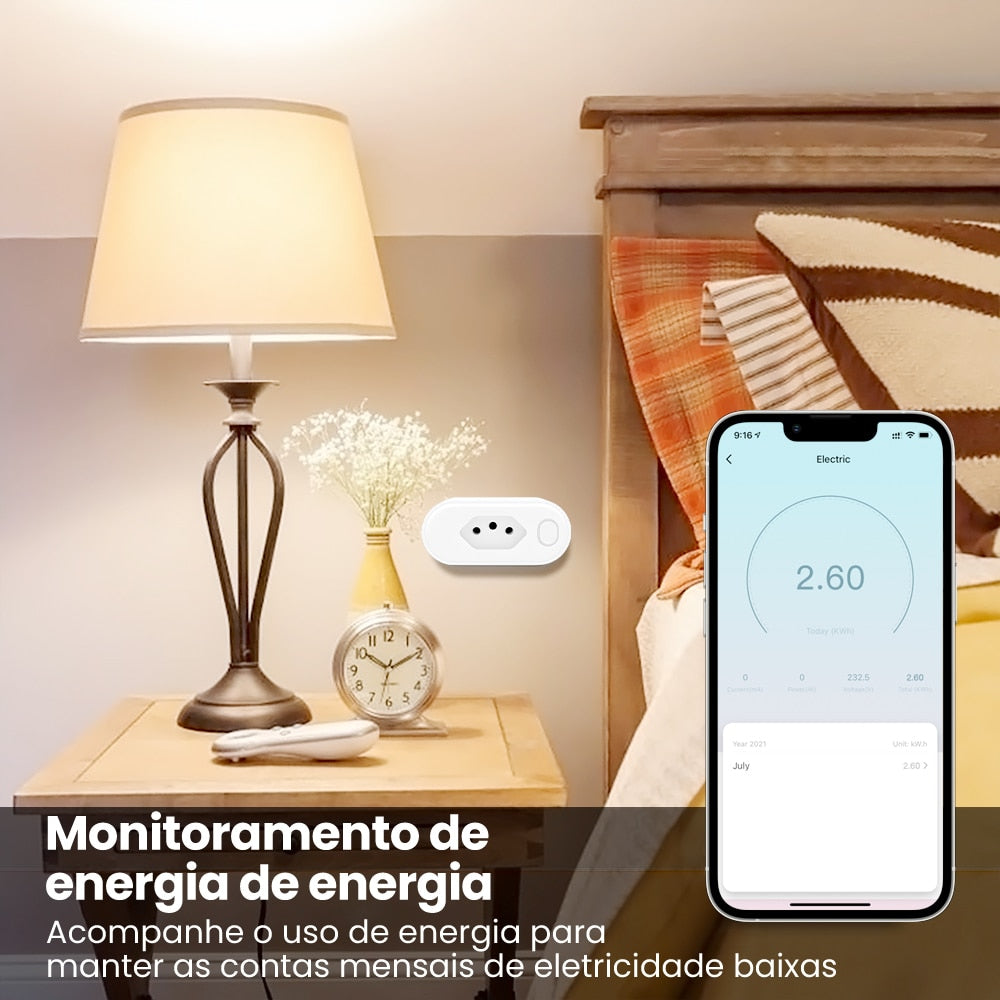 AVATTO Tuya Zigbee Brazil Smart Plug with Power Monitor, Smart Life App Remote Smart Socket Outlet Work for Google Home, Alexa