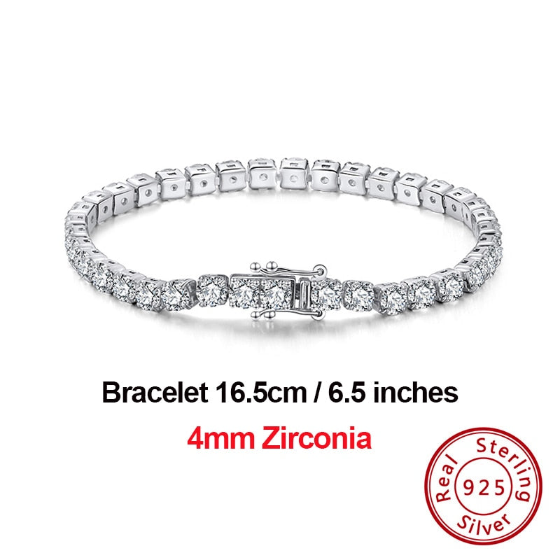 Rinntin SB94 Tennis Bracelet - 100% Real 925 Sterling Silver with AAAA Austrian Cubic Zirconia - Fine Jewelry for Women