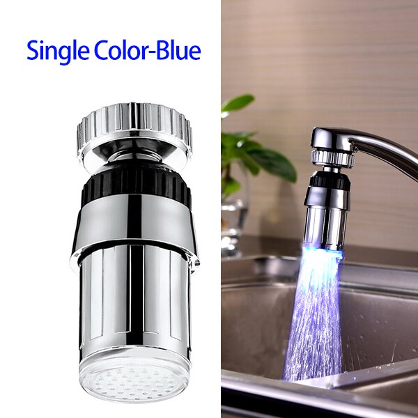ZhangJi LED Luminous Faucet Tap Nozzle RGB Color Light Blinking Temperature Aerator Water Saving Kitchen Bathroom Accessories