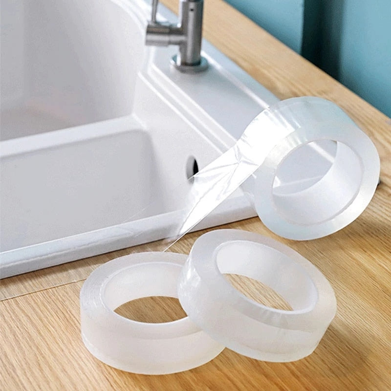 KITCHEN Sink Waterproof Mildew Nano tape Transparent Tape Bathroom Toilet Crevice Strip Self-adhesive Pool Water Seal