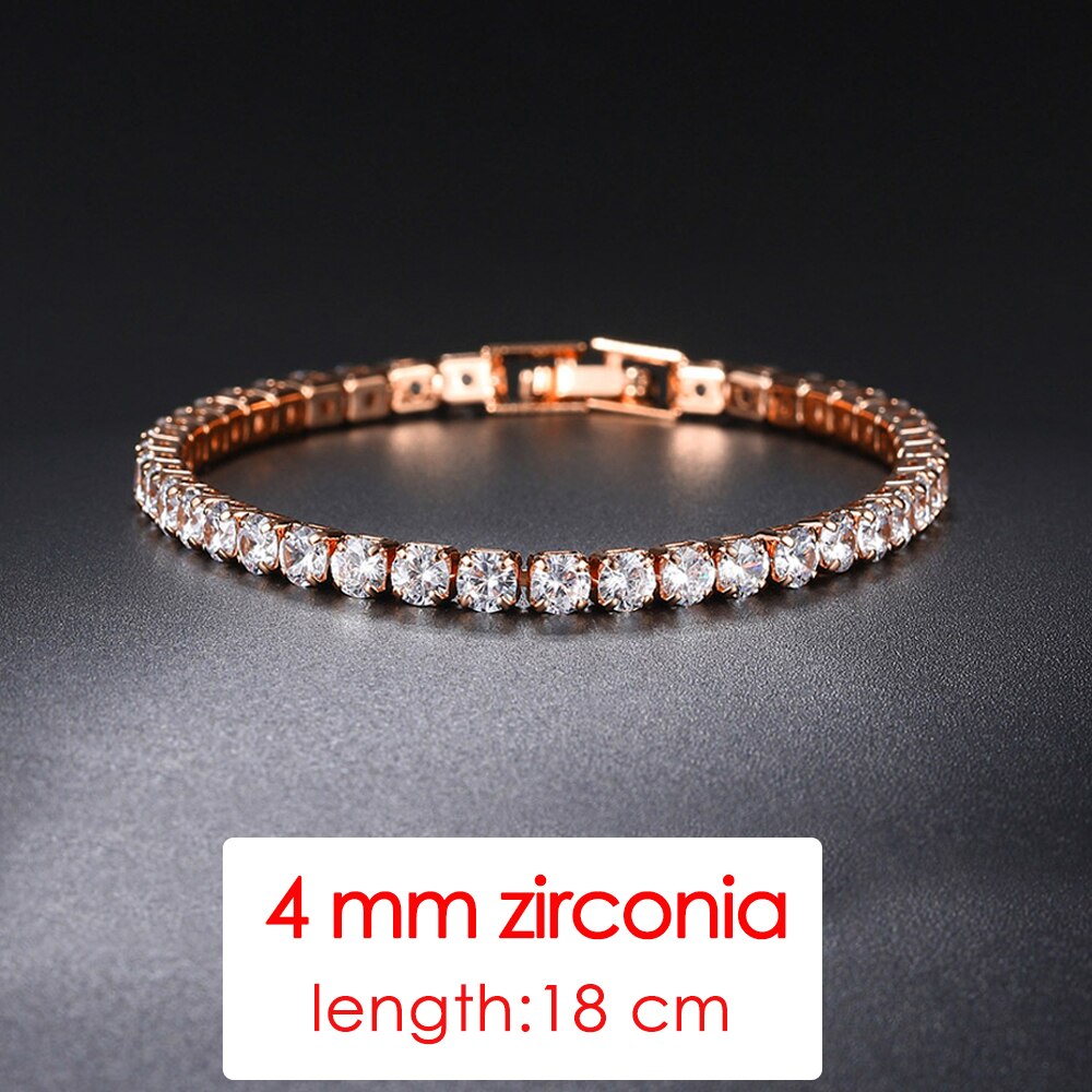 ZHOUYANG Tennis Bracelets For Women Simple Luxury Round Crystal Gold Color Bangle Chain Wedding Girl Gift Wholesale Jewelry H074