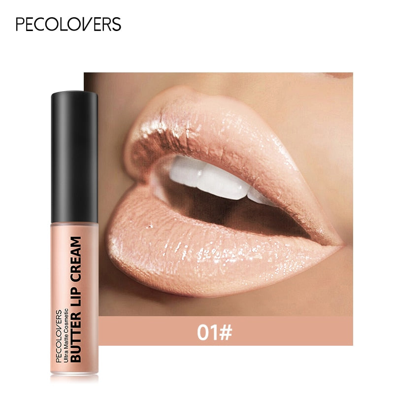 PECOLOVERS Lip Makeup 10 Color Silky Vitamin E Butter Lip Ceram Lipgloss