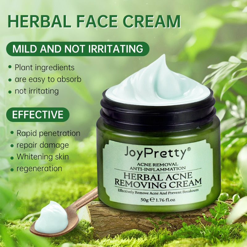 JoyPretty Acne Face Cream Herbal Pimple Scar Removal Shrink Pore Oil Control Moisturizing Facial Cream Acne Treatment Skin Care