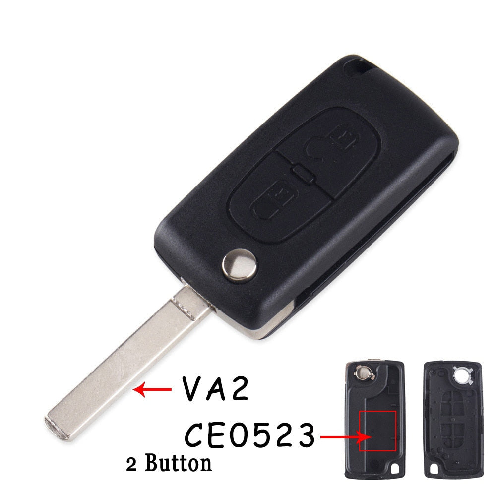 KEYYOU Remote key Case for Peugeot 207 307 308 407 607 807 For Citroen C2 C3 C4 C5 C6 Flip Folding Car Key shell 2/3/4 Buttons