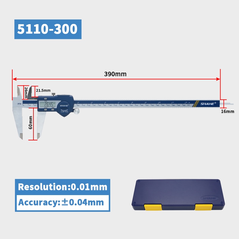 SHAHE Hardened Stainless Steel 0-150 mm Digital Caliper Messschieber Caliper Electronic Vernier Micrometro