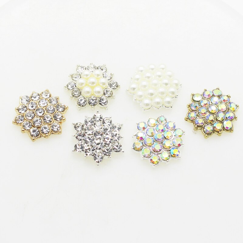 Best Selling Shiny Alloy10pcs/ set Rhinestone Pearl Jewelry Decorations Holiday Handmade Creative Products Accessories Wholesale