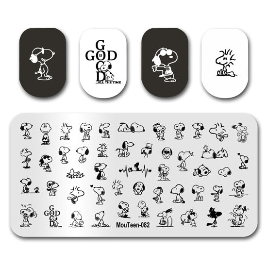 Nail Stamping MouTeen148 Cartoon Big Size Head Disney Nail Plates Stamp King Manicure Set For Nail Art Stamping