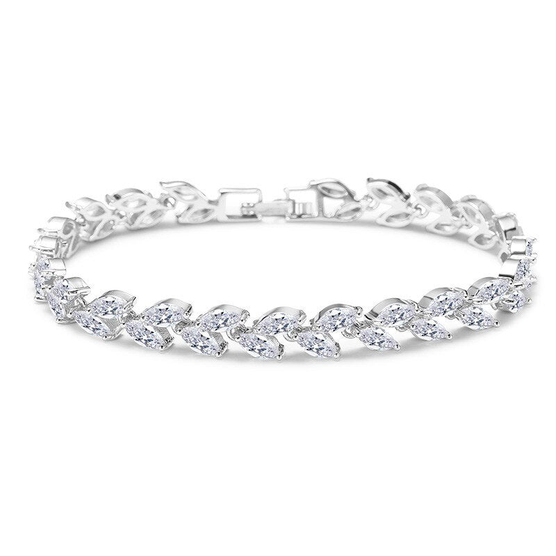 UILZ New Cubic Zirconia Tennis Bracelet & Bangles For Women  Shiny CZ Crystal Fashion Lady Jewelry Pulseras Mujer CBP50K