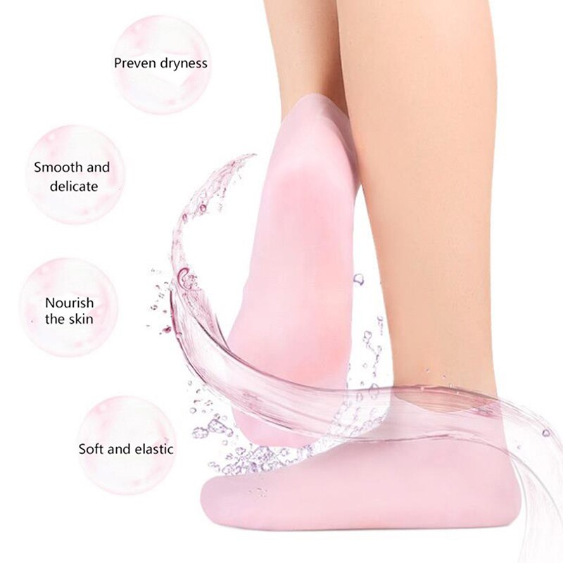 1Pair Feet Care Socks Spa Home Use New Silicone Moisturizing Gel Heel Socks Cracked Foot Skin Care Protectors Anti Cracking