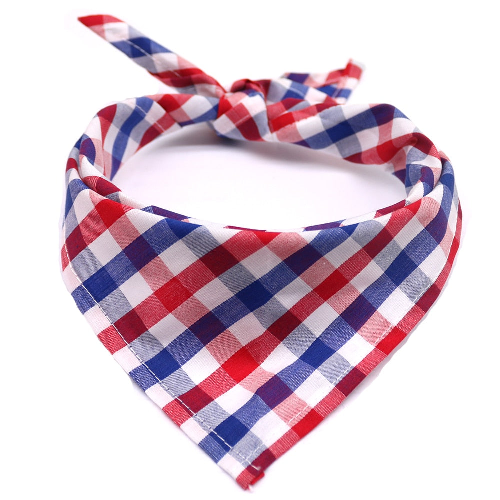 1 Pcs Dog Cat Puppy Bandanas Cotton Plaid Pet Bandana Scarf Bow tie Collar Cat Small Middle Large Dog Grooming Products Dog Bibs