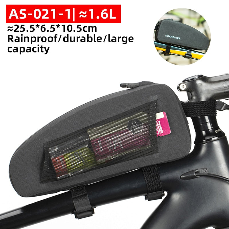 ROCKBROS Cycling Bike Bicycle Top Front Tube Bag Waterproof Frame Bag Big Capacity MTB Bicycle Pannier Case Bike Accessories