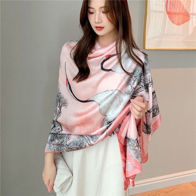 2022 New Design Brand Silk Scarves Summer Women Shawls And Wraps Print Hijabs Scarfs Foulard Femme Pashmina Beach Stoles Luxury