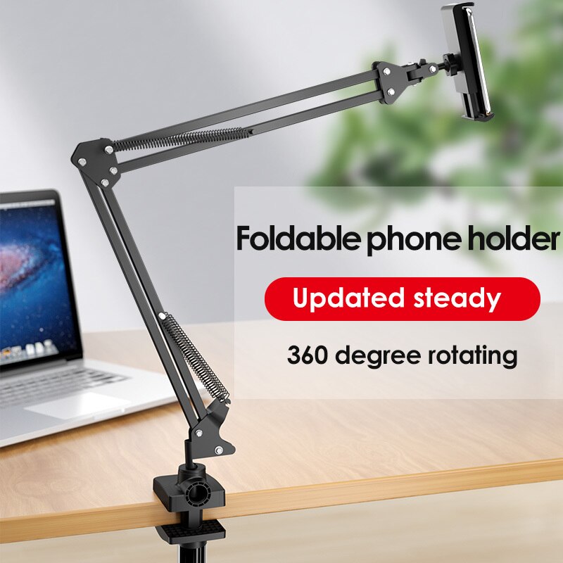 Vmonv Long Arm Rotating Tablet Phone Holder for iPhone Samsung Huawei 5 to 13 Inch Bed Desktop Mount Stand for IPAD Air Pro 12.9