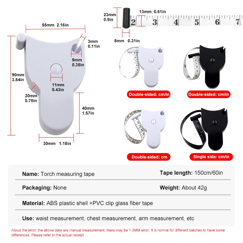 150CM Automatic Telescopic Measuring Tape Self-tightening Soft Measure Ruler for Body Waist Chest Leg Sewing Tailor Meter