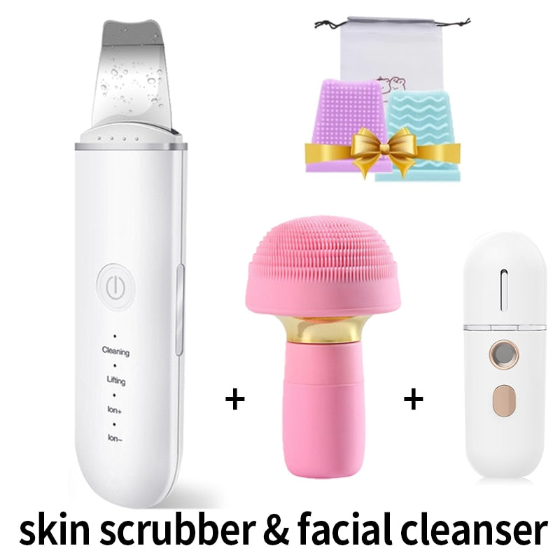 RUBYONLY Ultrasonic Skin Scrubber Vibration Face Cleaner Blackhead Remover Facial Scrubber Shovel Clean Cavitation Peeling