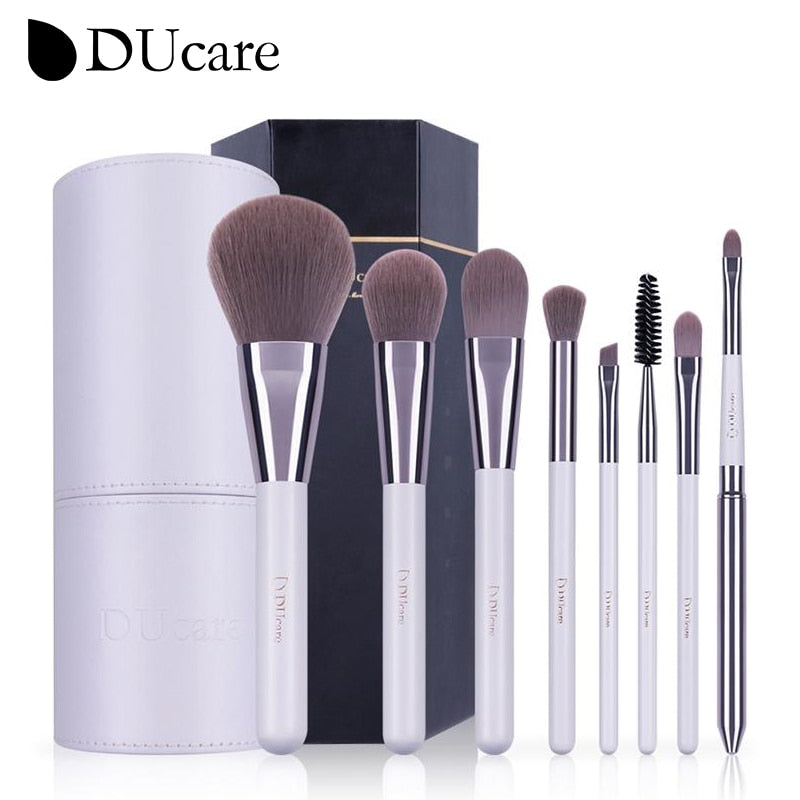 DUcare Makeup Brushes Set 8Pcs Professional Germany BASF Fiber Hair With Holder Foundation Eyeshadows Eyebrow Makeup Brush Kit