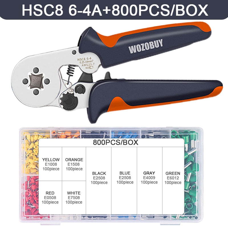 Tubular Terminal Crimping Tools Mini hand Pliers HSC8 6-4 0.25-10mm² 23-7AWG 6-6 0.25-6mm² High Precision Clamp Sets