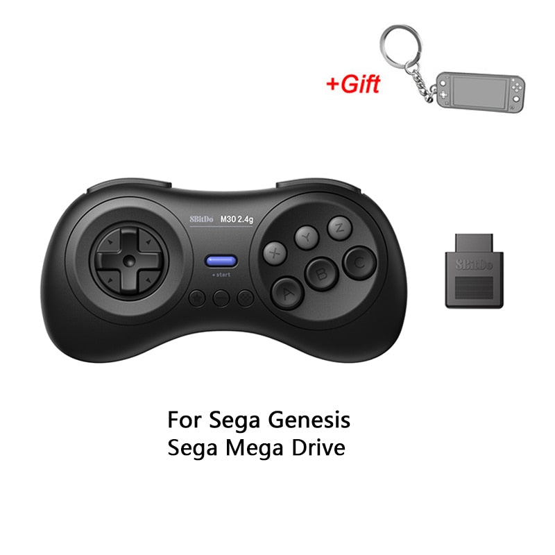 8BitDo M30 2.4G Wireless Black and White Gamepad for Gega Genesis Mini and Mega Drive Mini -  Wireless Game Controller