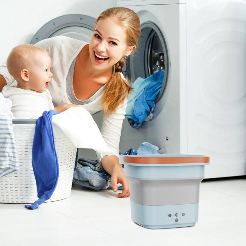 Foldable Mini Washing Machine Portable Laundry Washer Travel Camping Small Electric Washing Machine Dryer For Baby Kids Cloths