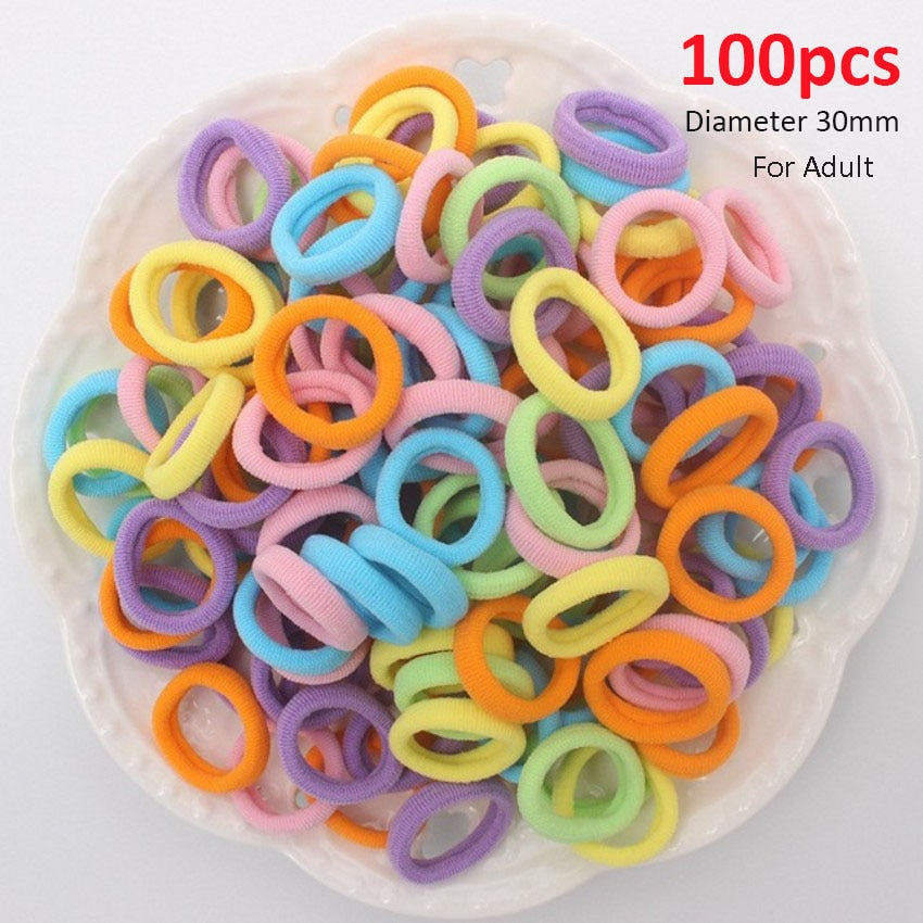 50/100Pcs High Elastic Hair Bands for Women Girls Colorful Hairband Rubber Ties Ponytail Holder Scrunchies Kids Hair Accessories