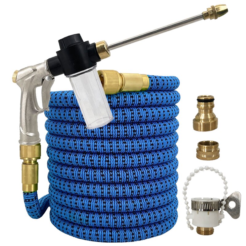 New Water Gun Garden Hose Retractable Magic Hose EU High Pressure Car Wash Hose With Metal Spray Gun Outdoor Garden Watering