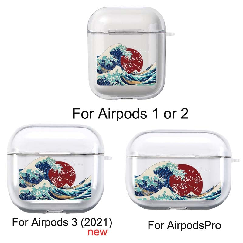 Blue Wave Cover For Airpods 2/1 3 Earphone Coque Soft TPU For Airpods Pro 2nd Covers Earpods for Apple Airpods3 2021 Bag Box