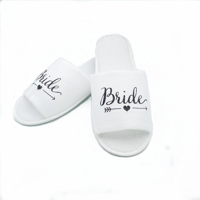 1pair Team Bride Slippers for Bachelorette Party Supplies Bridal Shower  Photo Props DIY Wedding Decoration Bridesmaid Gift-S