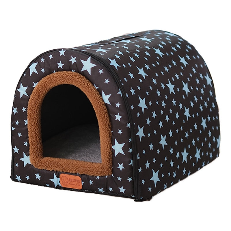 New Warm Dog House Comfortable Print Stars Kennel Mat For Pet Puppy Top Quality Foldable Cat Sleeping Bed cama para cachorro