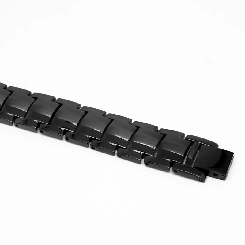 Escalus Men&#39;s Black Pure Titanium Magnetic Bracelet For Men 4in1 Magnets Negative Ions Germanium Health Bracelets jewelry