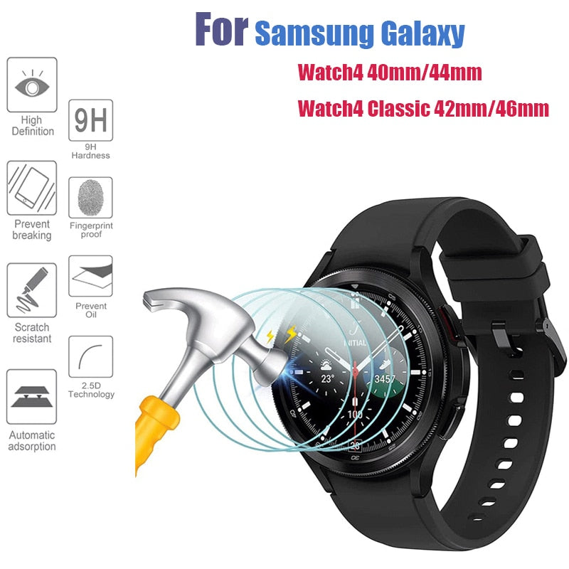 9H Tempered Glass for Samsung Galaxy Watch 4 5 40/44mm Classic 42/46mm Watch 3 41/45mm  Anti Scrach Film HD Screen Protectors