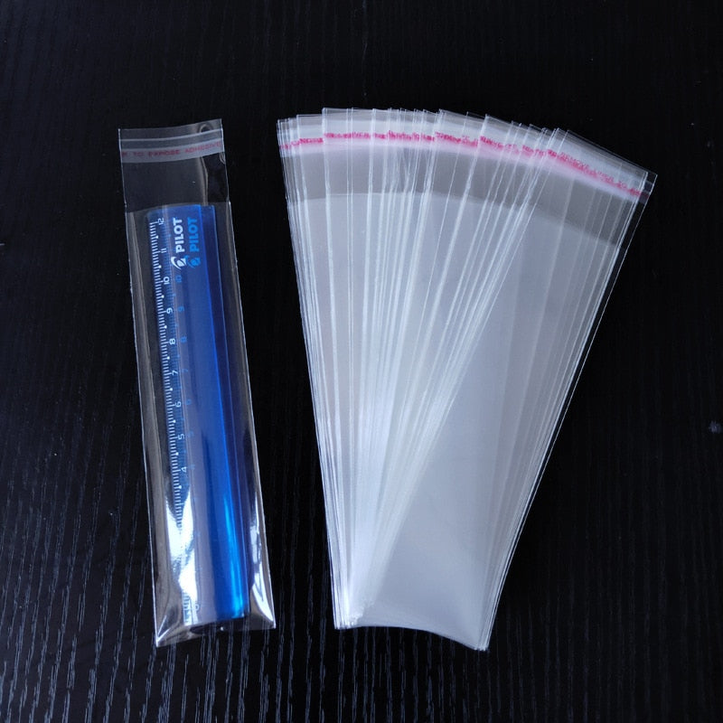 OPP Transparent Rectangular Plastic Self-adhesive Bag Ziplock Pouch Pen Jewelry Candy Packaging Resealable Gift Packaging Bag