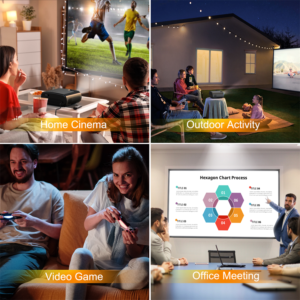 WEWATCH V50 Portable 5G WIFI Projector Mini Smart Real 1080P Full HD Movie Proyector 200'' Large Screen LED Bluetooth Projectors