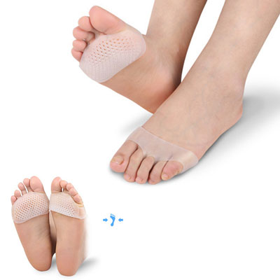 Putimi Fabric Gel Pads for Feet Care Slip Resistant Metatarsal Cushions Pads Silicone Forefoot Pain Support Front Foot Care Tool