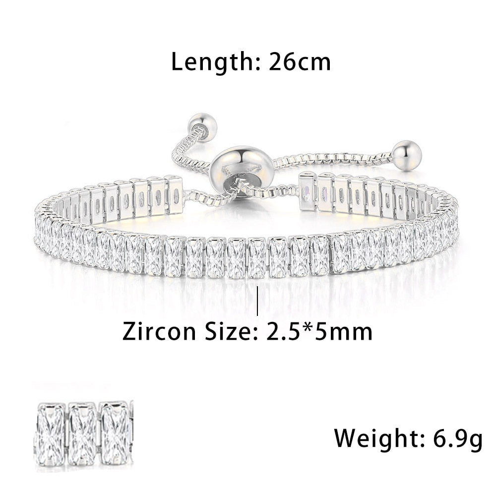 Fashionable Zircon Tennis Bracelets for Women Dazzling Various Shape Crystal Chain on Hand Trend Sexy Party Accessories Jewelry