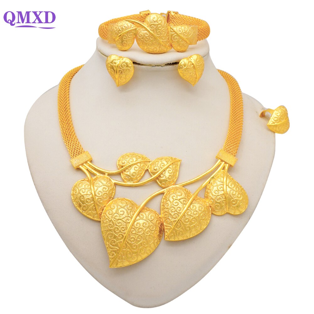 Ethiopian Rope Chain Jewelry Set For Women Ethnic Style Pendant Necklace Bracelet Earring Ring Wedding jewelry sets