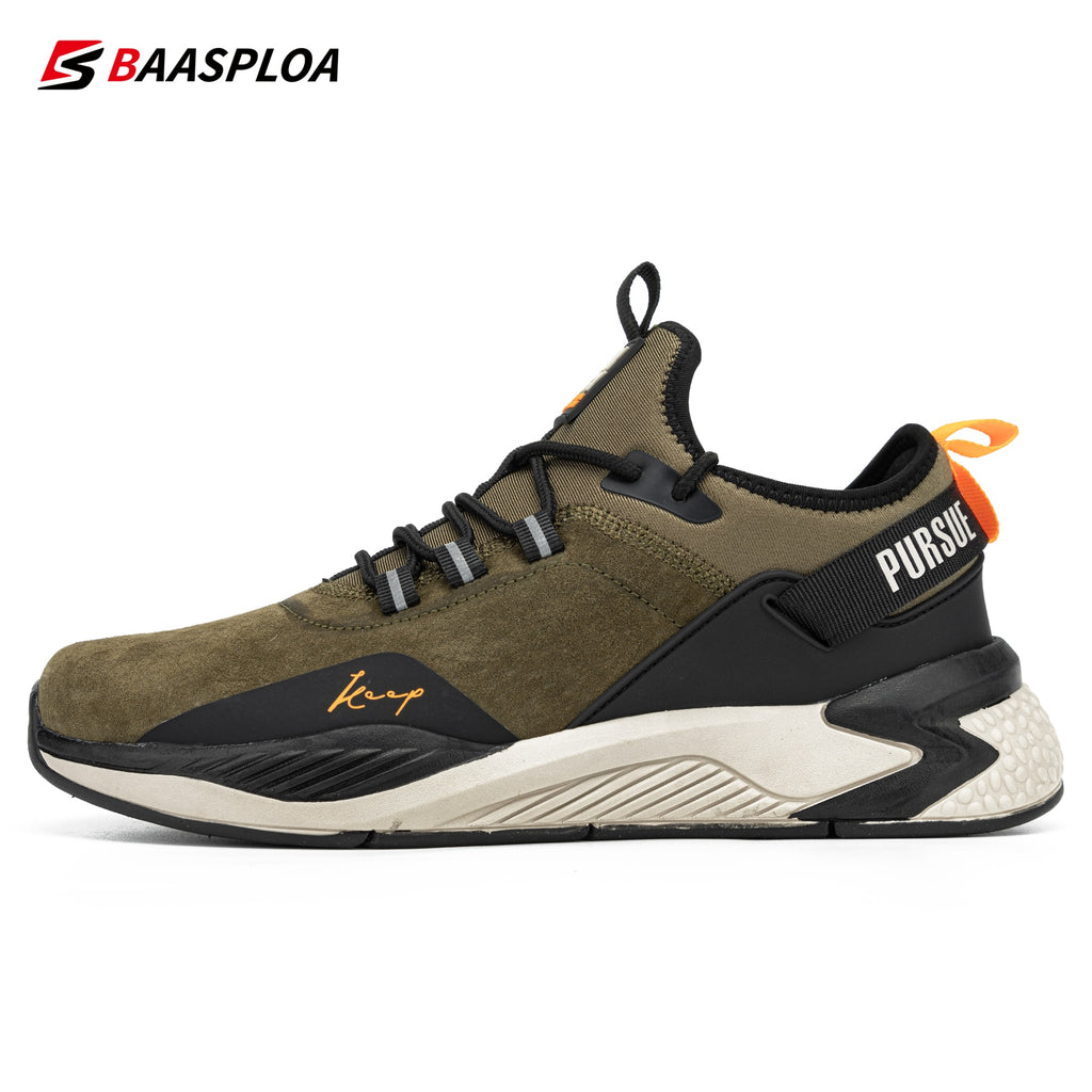 Baasploa 2023 Men Running Shoes Non-slip Shock Absorption Sneaker Lightweight Tennis Shoe Waterproof Man Breathable Casual Shoes