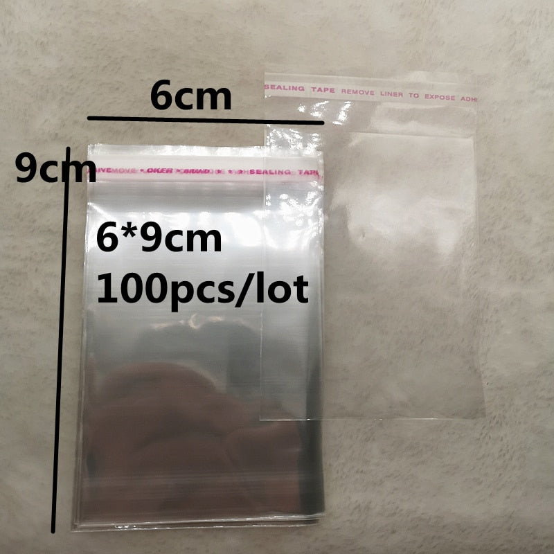 New 4x6cm---14x14cm Various Models Poly Bag Transparent Opp Plastic Bags Self Adhesive Seal Jewellery Making Packaging Bag