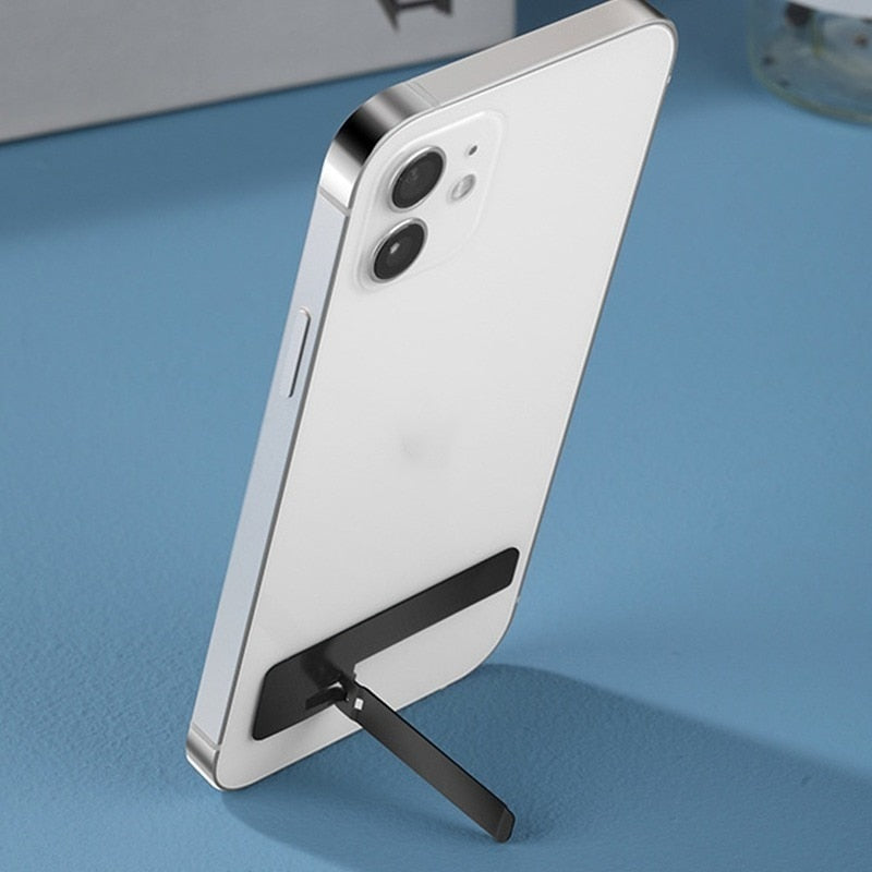 MOBILE Ultra-thin Mini Metal Folding Mobile Phone Holder Stand for IPhone Samsung Xiaomi Invisible Portable Phone Kickstand Bracket