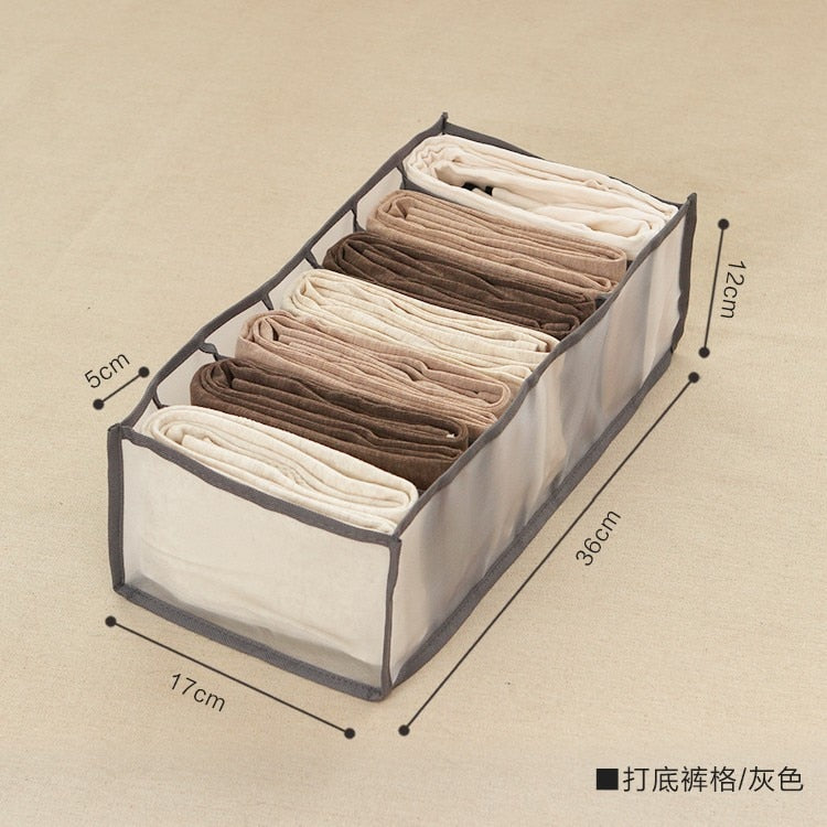 Foldable Drawer Compartment Storage for Socks, Underwear, Bras, Ties, and Baby Clothes with Sock Organizer Drawer Divider