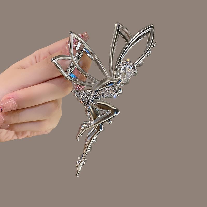 Rhinestone Elf Metal Hair Claw Crab Clip for Women Girls Shiny Barrette Hairpin Crystal Pearl Hair Accessories Jewelry Gifts
