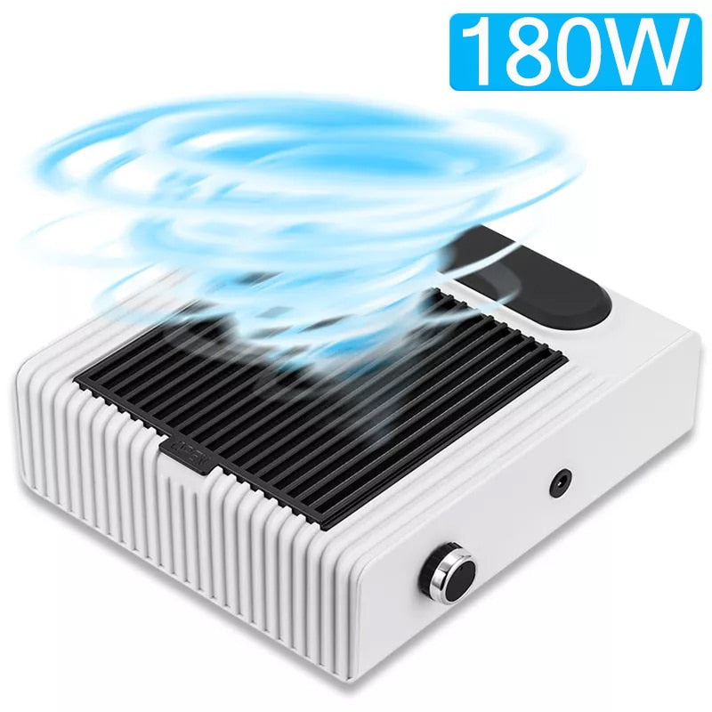 180W Nail Vacuum Cleaner for Manicure Pedicure with Removable Filter Strong Power Nail Dust Collector Adjustable Manicure Machin