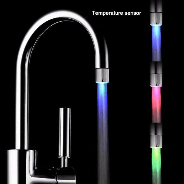 ZhangJi LED Luminous Faucet Tap Nozzle RGB Color Light Blinking Temperature Aerator Water Saving Kitchen Bathroom Accessories