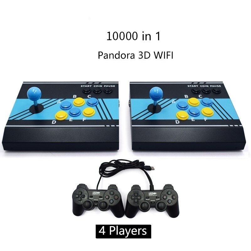 Pandora Box 3D WiFi Arcade Machine 8000 10000 Games Zero Delay 6/8 Buttons Joystick 2 Player Controller Arcade Console