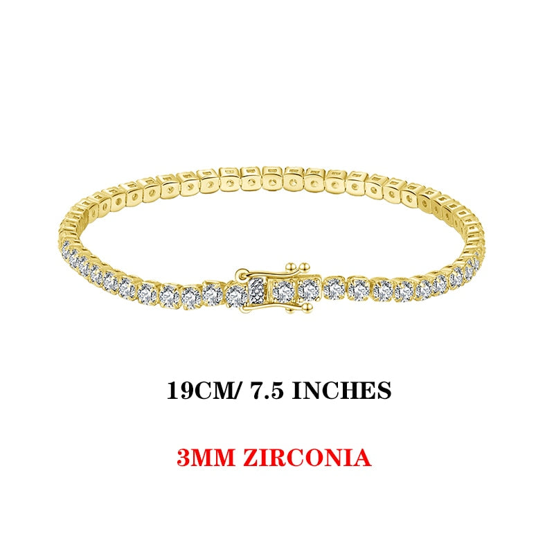 Rinntin SB94 Tennis Bracelet - A stunning piece of fine jewelry for women, crafted from 100% Real 925 Sterling Silver and adorned with sparkling AAAA Austrian Cubic Zirconia