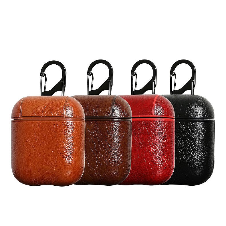 Luxury PU Leather Case for Airpods Pro Protective Cover with Anti-lost Buckle for Air Pods 2 1 3 Headphone Earpods Fundas