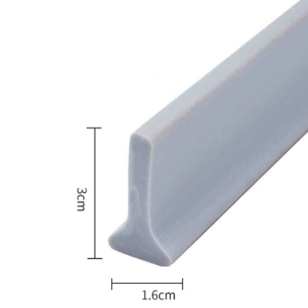 Silicone Bathroom Water Stopper Strip Water Retaining Strip Toilet Washing Machine Dry Wet Separation Blocker Shower Dam Barrier