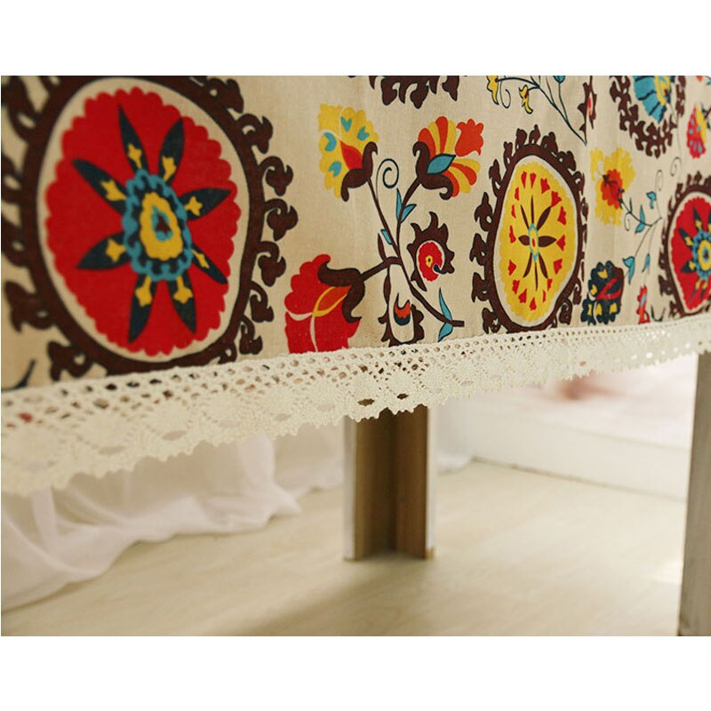 Bohemian Table Cloth Cotton Linen Tablecloth Rectangular Tablecloths Dining Table Cover Obrus Tafelkleed mantel mesa nappe U0997